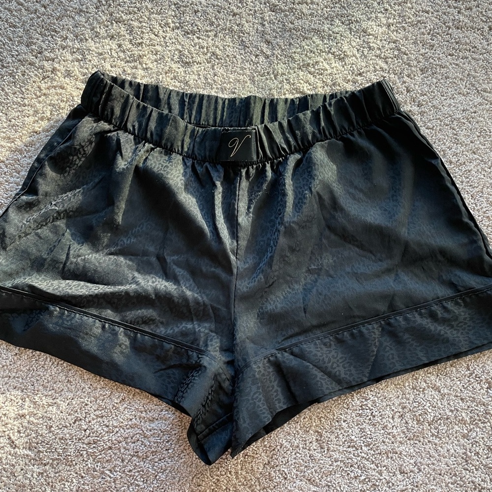 Victoria's Secret Black Satin Athletic Shorts